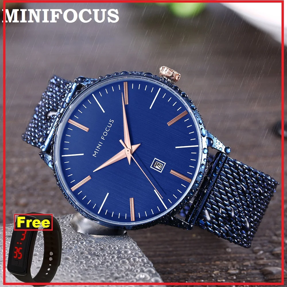 

MINIFOCUS Men's Watch Brand Luxury Waterproof Analog Quartz Clock Male Leather Belt Casual Sports Watches Men relogio masculino