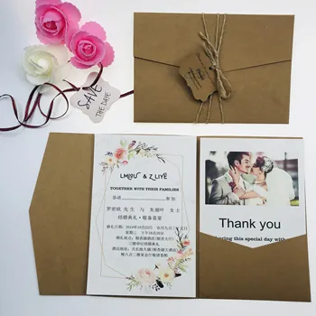 

free shipping 2x plain tri fold wedding invitation cards with envelope ,insert, RSVP 3 fold laser cut pocket fold cards invite