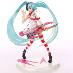 Аниме игры VOCALOID Хацунэ Мику гитары величайший Idol Ver ПХВ Мику 1/8 весы окрашенные фигурку модель куклы 20 см