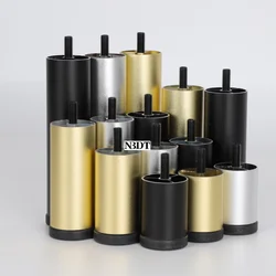 4Pcs Dia.38mm Round Aluminum Furniture Cabinet Cupboard Sofa Bed Washing Machine Leg Levellig Feet M8 Thread Bolt Mount