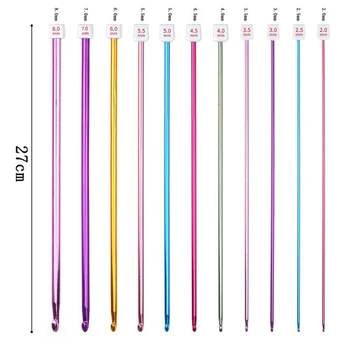 

Aluminium Crochet Hooks Set 27cm Afghan Sweater Knitting Needles Hooks Set with Carrying Box J99Store