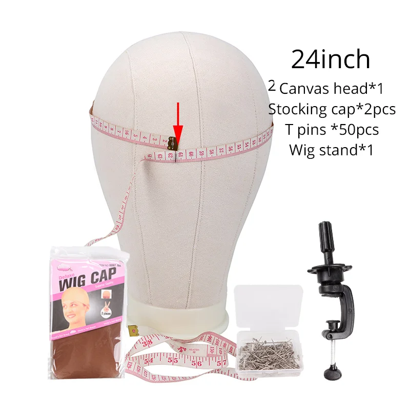 25 Cork Canvas Block Head Mannequin Head Wig Display Styling Head Manikin Canvas  Head 