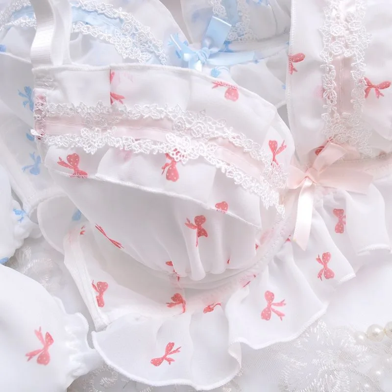 Water soluble lace underwire bra set large size girls underwear bowknot flower embroidered steel ring lingerie panty