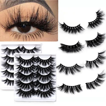 

Hot Sale 25mm Fake Lashes Long Makeup 3d Mink Lashes Eyelash 5 Pairs False Eyelashes Extension Mink Eyelashes for Beauty Woman