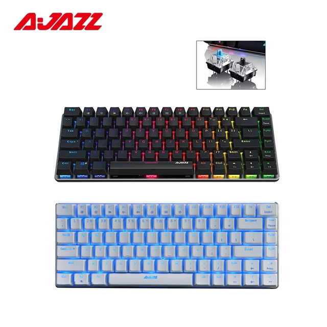 Ajazz Ak33 Wired Mechanical Gaming Keyboard 82 Keys Anti-ghosting Blue /  Black Switch Gamer Pc Laptop Blue White Rgb Backlit - Keyboards - AliExpress