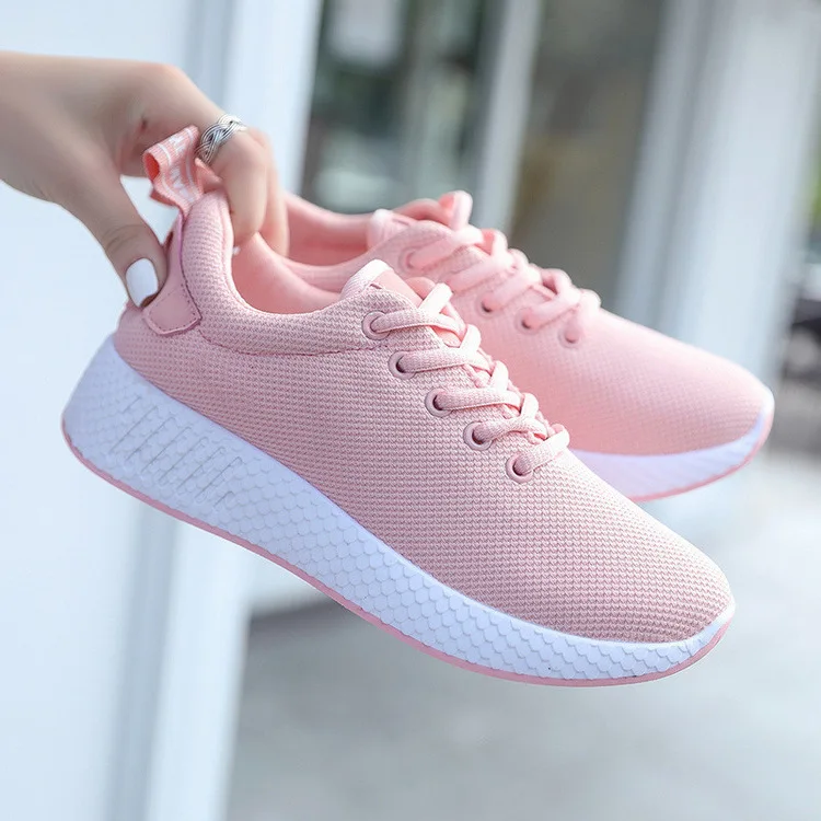 

Breathable Air Mesh Sneakers Women 2019 Spring Summer Slip On Platform Knitting Flats Soft Walking ladies Shoes Woman