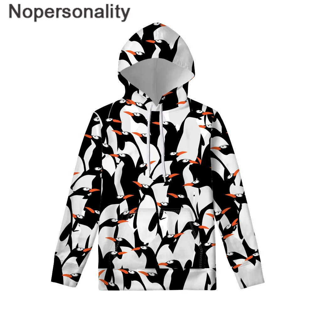 Nopersonality Winter Women's Sweatshirt Harajuku Owl Tiger Printing Hooded Sweatshirt Long-sleeved Loose Pullovers Sweatshirt - Цвет: Z3344Z72