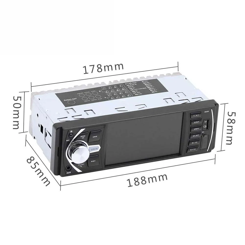 Coche fm-передатчик 4022D 4,1 дюймов Bluetooth 1 Din автомобильный fm-радио USB MP5 плеер с камерой заднего вида 8LED камера заднего вида