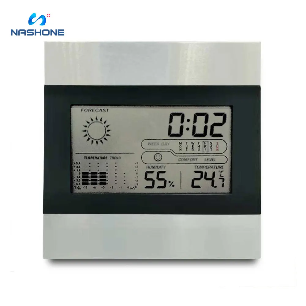 

Thermometer Hygrometer Weather Station Indoor Outdoor Forecast Sensor Thermometer Clock Temperature Humidity Meter LCD Screen