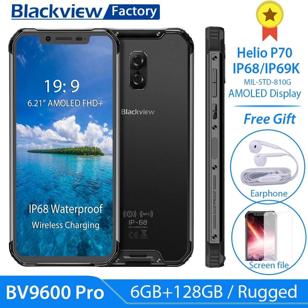 Цена вентилятора BLACKVIEW BV9600 Pro IP68 6 ГБ + 128 Гб P70 смартфон 16 МП 21 дюймов FHD Беспроводная