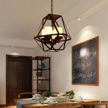 

Vintage Dining Living Room Glass Hanging Light Dining Table Pastoral Iron Lighting Nordic Country Single Head Art Pendant Lamp