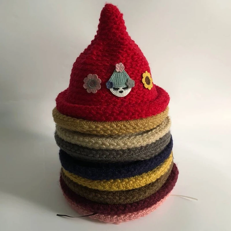 Новинка; модная шерстяная теплая шапка Skullies Beanies; детская зимняя шапка для девочек; вязаные шапки-бини; Весенняя однотонная Шапка-бини