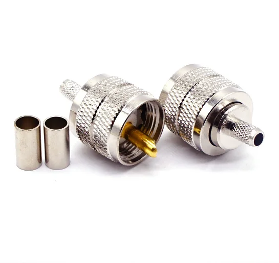 10 Pz So239 So-239 Uhf Maschio A Crimpare Per Lmr195 Rg58 Rg142 Rg223 Rg400 Cavo Rf Adattatori Coassiali Connettori