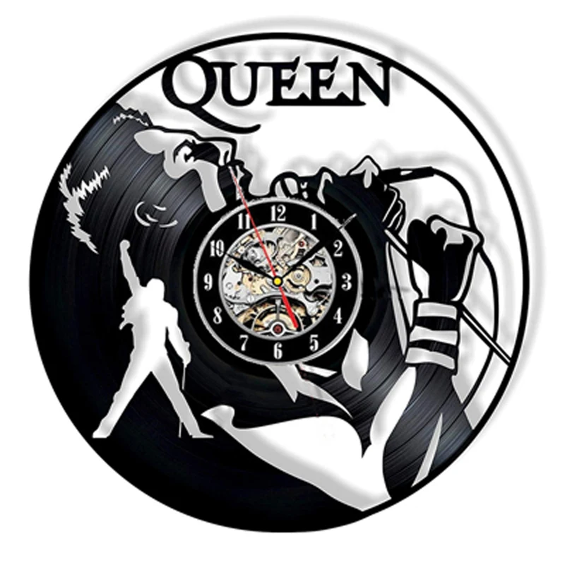 Queen Rock Band Wall Clock Modern Design Music Theme Classic Vinyl Record Clocks Wall Watch Art Home Decor Gifts for Musician