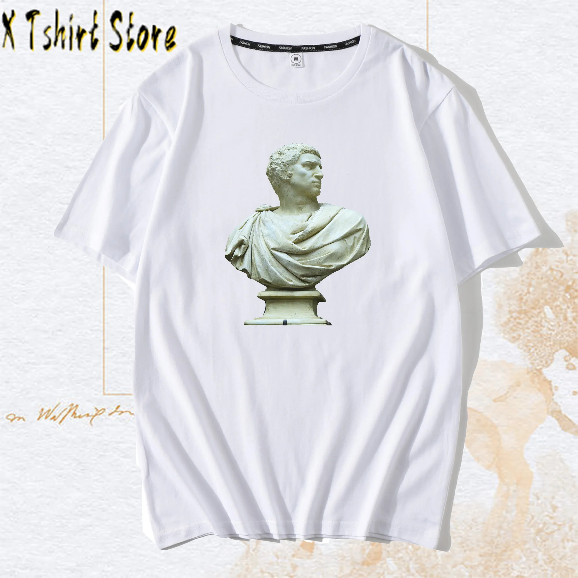 Hillbilly New Casual Short Sleeve David Statue T Shirt Women Spoof Personality Fashion Tshirt Summer Harajuku Aesthetic White | Женская