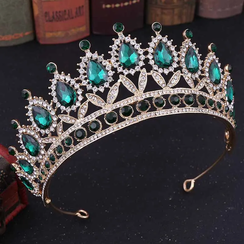 FORSEVEN Vintage Handmade Rhinestone Crown Luxury Headbands Bridal Weeding Tiara Women Party Jewelry Accessories JL