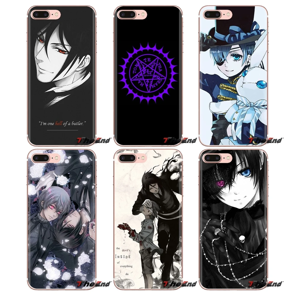 Чехол для iPhone XS Max XR X 4 4s 5 5S 5C SE 6 6S 7 8 Plus samsung Galaxy J1 J3 J5 J7 A3 A5 Black Butler Ciel Phantomh Sebastian |