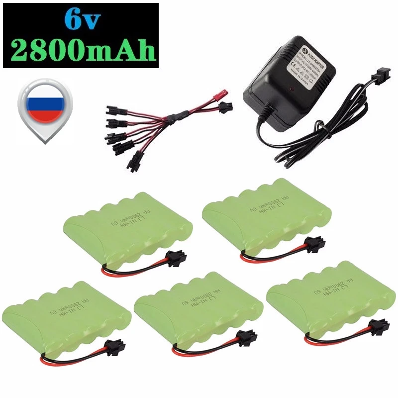 6v 2800mAh батарея и зарядное устройство для RC автомобилей Роботы танки грузовик