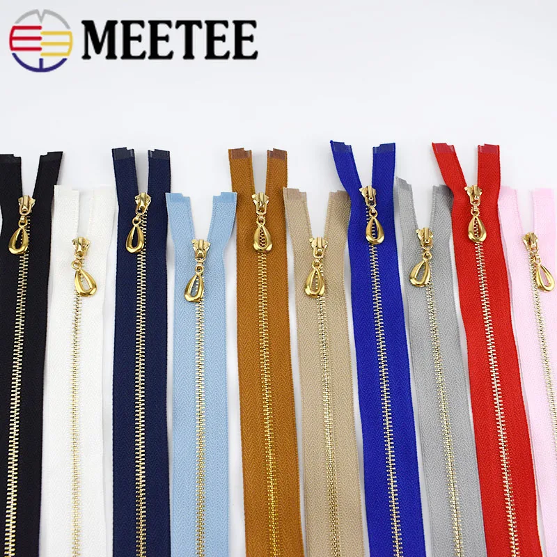 Meetee/2 предмета, 5 шт., 40-70 см, 3#, металлическая молния, открытая молния для шитья, детская одежда золотые молнии, яркие цвета, ZA055