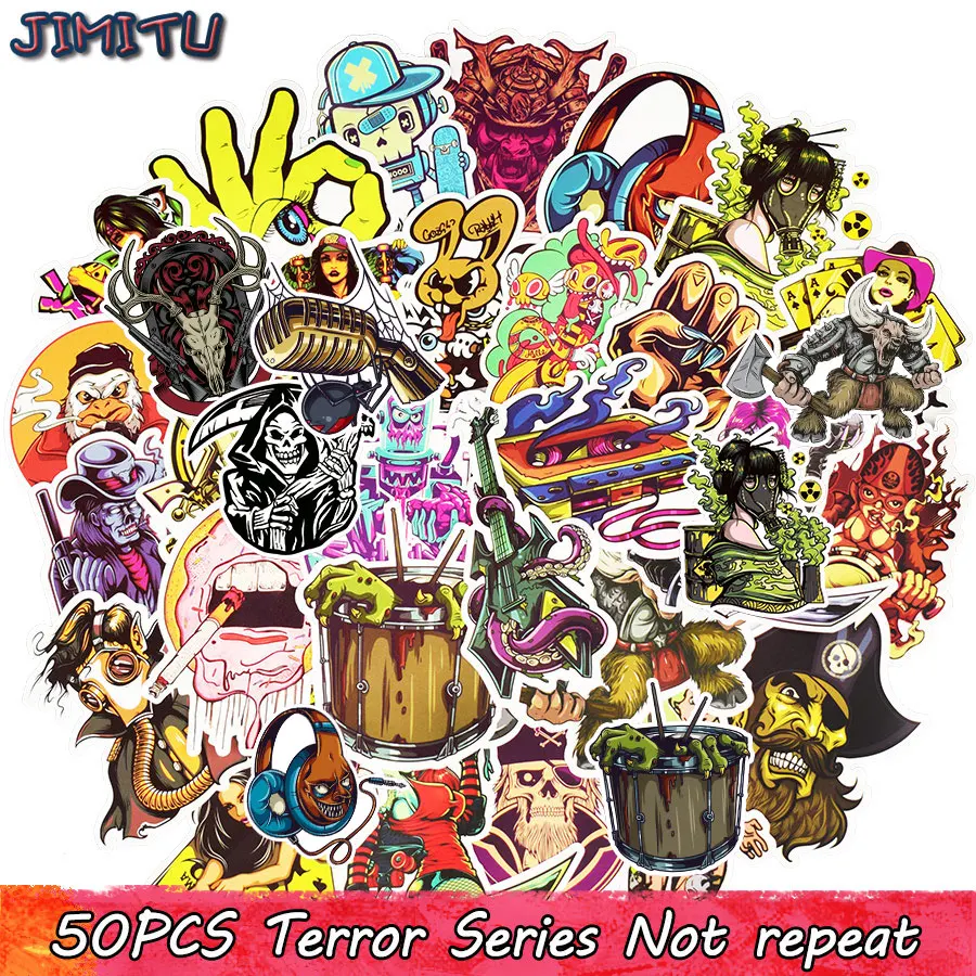 50pcs Terror Punk Stickers Mixed Dark Sexy Graffiti Stickers for DIY Sticker on Bicycle Luggage Laptop Skateboard Fridge Guitar the great terror stalin s purge of the thirties