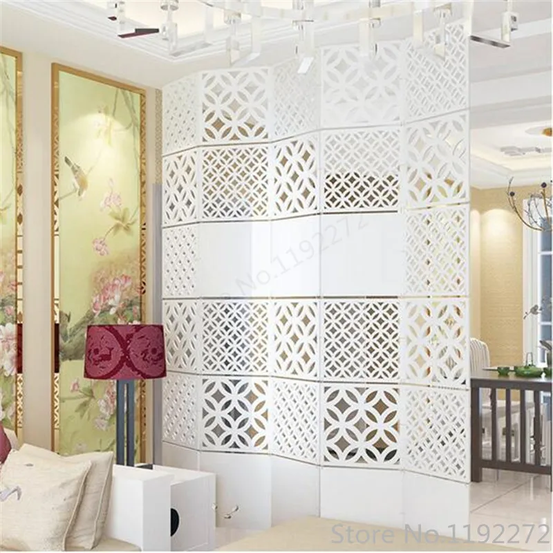

6pieces Modern Simple A living room Hanging folding screen Hollow White Dining room partition The entrance curtain Biombo
