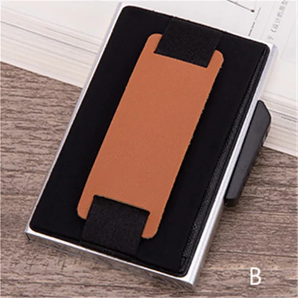 BISI GORO металлический корпус для Карт RFID Блокировка держатель карты Простой Высококачественный кошелек Повседневный многофункциональный кошелек для монет - Цвет: X-32C-B Silver