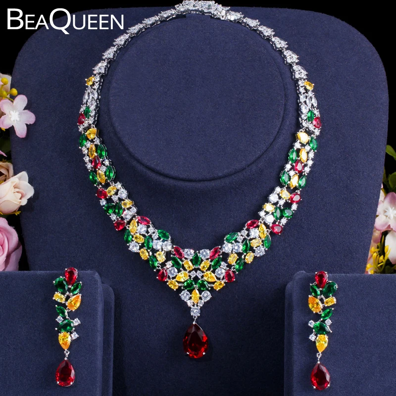 BeaQueen великолепный многоцветный Циркон капли воды камень проложить длинные