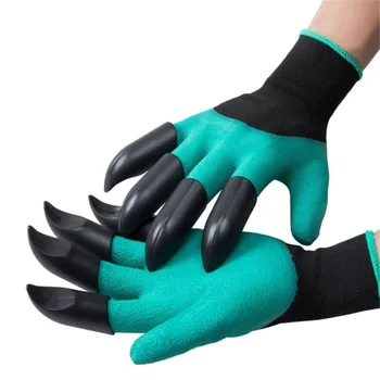 

Gardening Garden Gloves With Fingertips Claws Genie Glove Raking Digging Planting Latex Work Tools Household Greenhouse Products