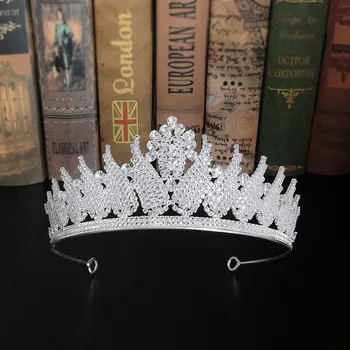 

GETNOIVAS Silver Color Headband Handmade Crystals Rhinestones Zircon Tiaras Bridal Wedding Crown Princess Pageant Headdress SL