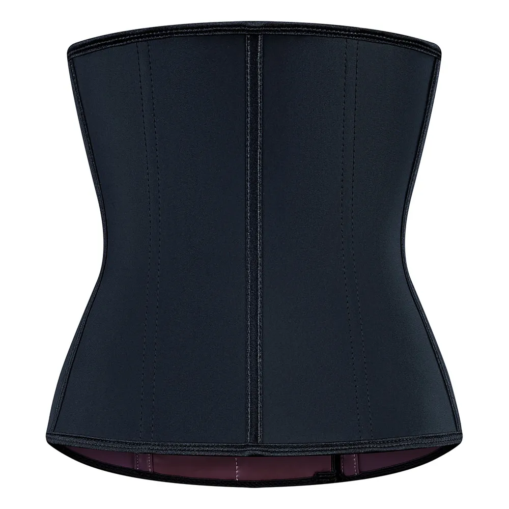 MUKATU 9 Steel Bones Latex Waist Trainer 6 Rows Of Buttons Storm Sweat Coating Corset Belly Slim Belt Body Shaper shapewear bodysuit