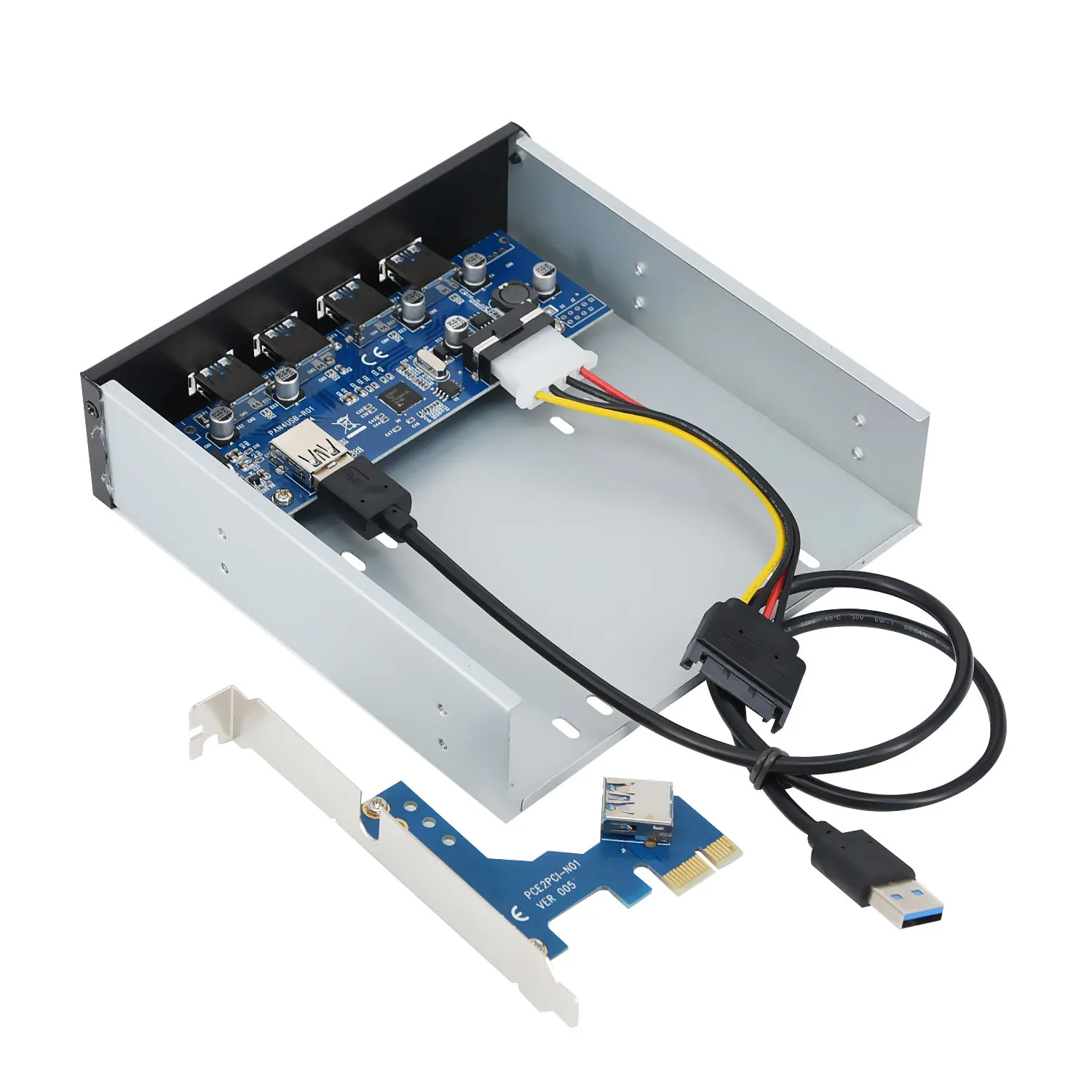 5.25in USB 3,0 Передняя панель карты расширения 1X интерфейс PCI Express PCI-E 4 4 порта USB