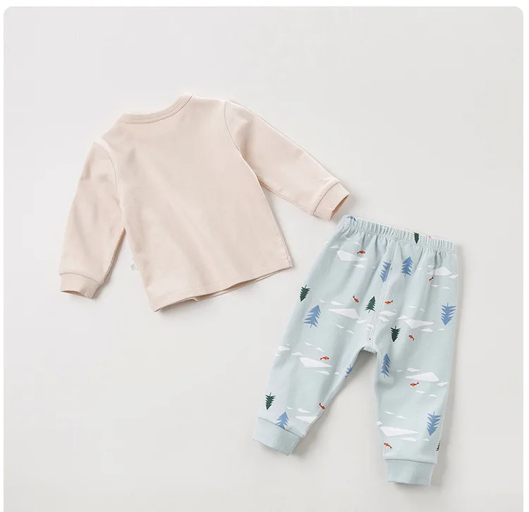 DB12379 dave bella/комплект пижам для детей; Осенняя домашняя одежда для мальчиков; одежда для сна с длинными рукавами и рисунком
