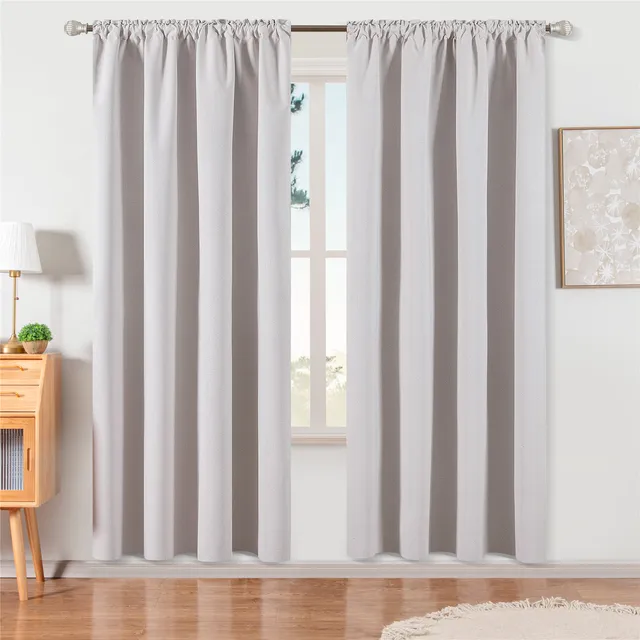 100% Blackout Solid Curtains For Living Room Window Curtains For Bedroom Blinds Decoration Curtains Kitchen Drapes Blinds Tend Grey White