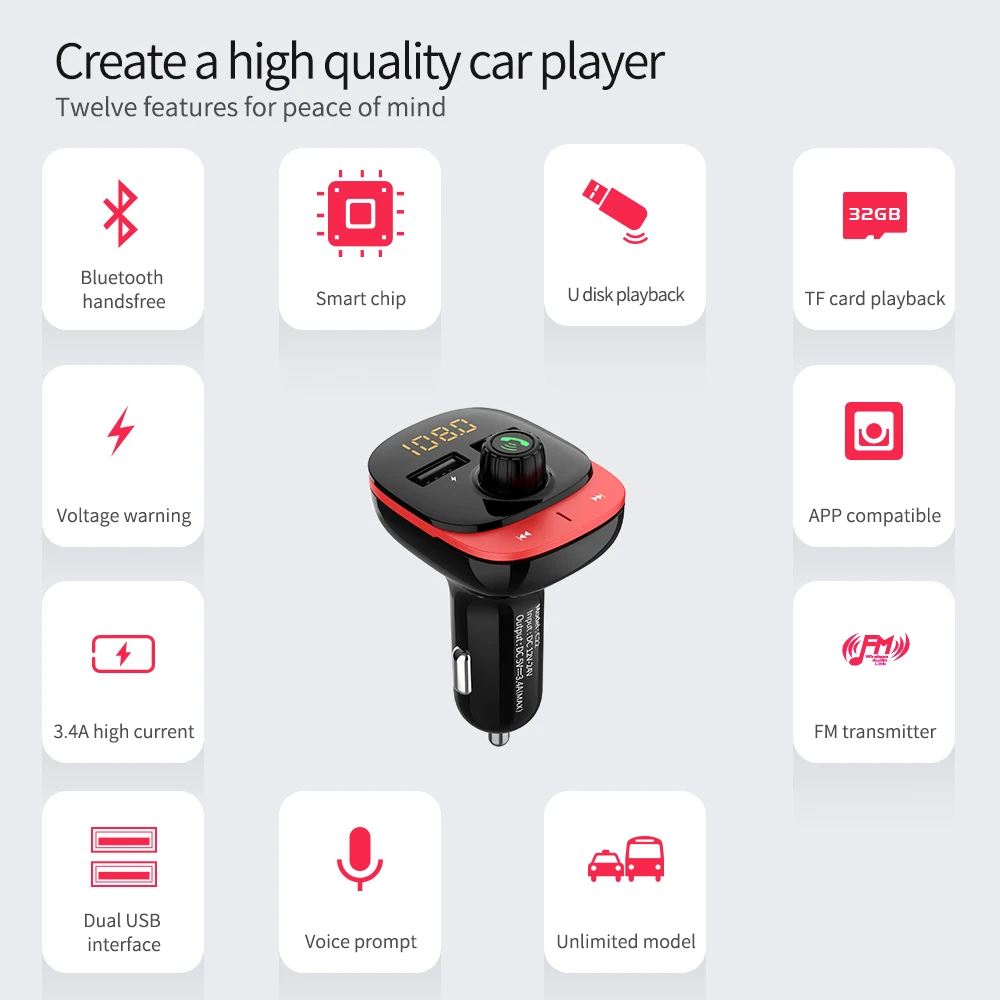 Автомобильный Bluetooth MP3-плеер громкой связи автомобильный комплект fm-передатчик Поддержка TF карты двойной USB зарядное устройство адаптер питания автомобильный комплект громкой связи