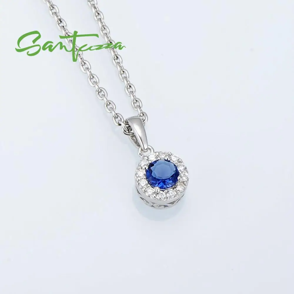 Серебряные Ювелирные наборы для женщин из голубого стекла с белым кубическим