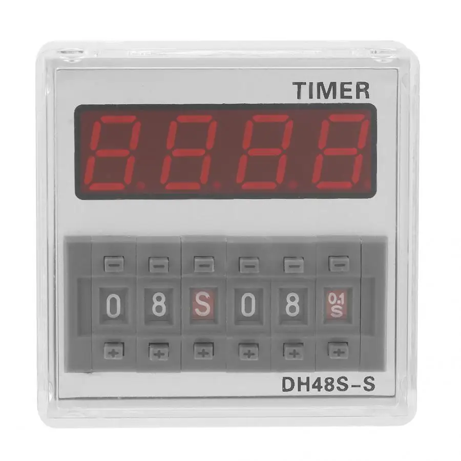 

Timer Time Relay Solid State Relay DH48S-S 220V Digital Display Timer Time Relay With White Socket Base Bistable Relay