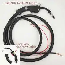 14AK фонарь MIG фонарь MAG сварочный пистолет 3M 10ft с воздушным охлаждением клапан интегрированный 15AK фонарь MIG сварочный фонарь