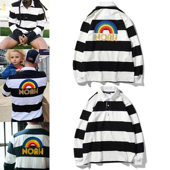 

2020 Noah T-shirts Men Women Casual Black white stripes T-shirt 1:1 version Noah Tee Rainbow embroidery Logo Noah Tops