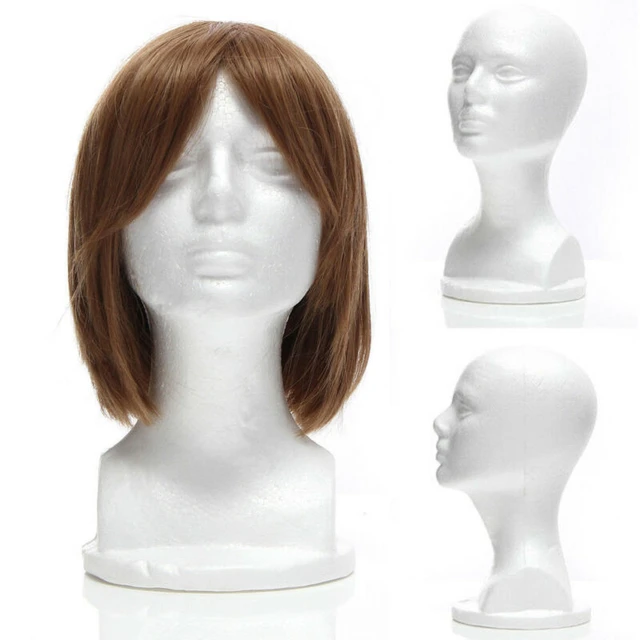 white Foam wig display prop Mannequin Wig Head Display Hat Cap Wig Holder  Styrofoam Foam Head wig stand - AliExpress