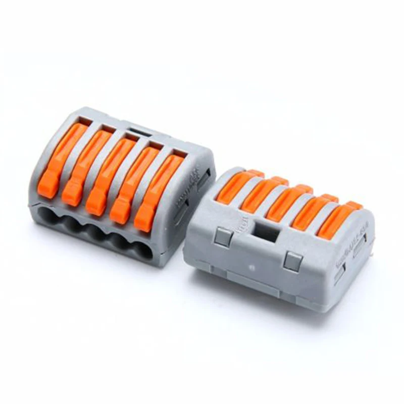 

20PCS 5 Way - Reusable Spring Lever Terminal Block Electric Cable Connector Wire