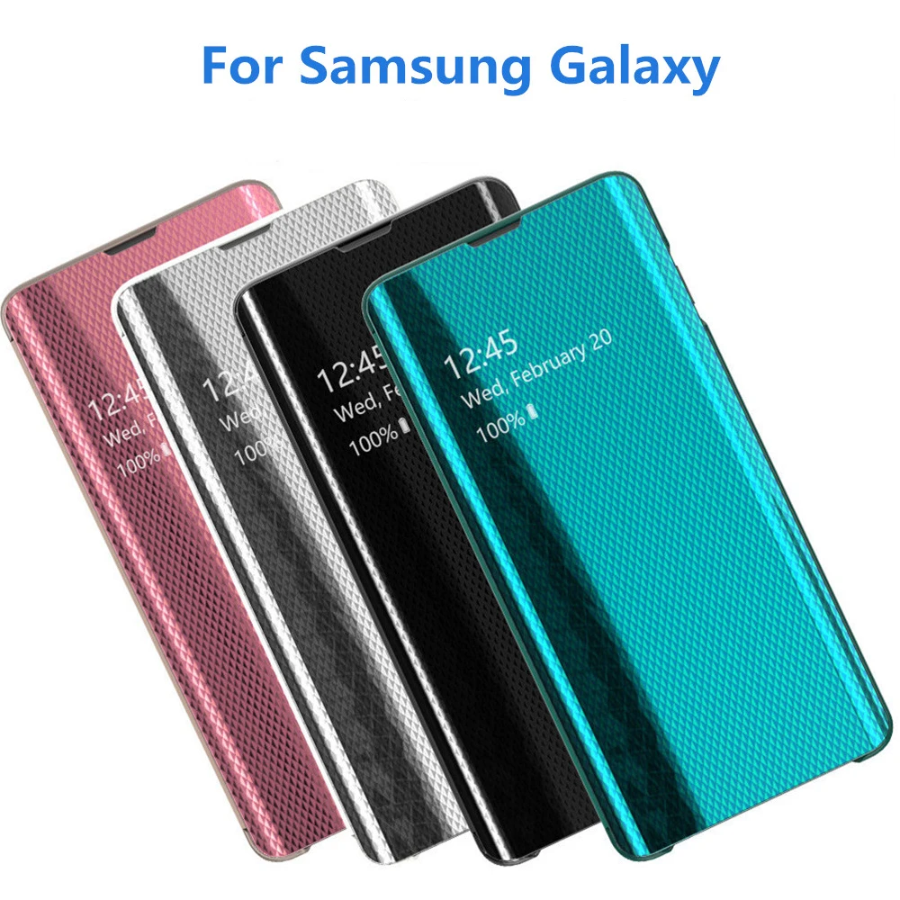 Чехол для Samsung A30 A50 A70 с зеркальным покрытием прозрачный чехол S8 S9 S10 Plus S7 A10 M10 Note 8 9