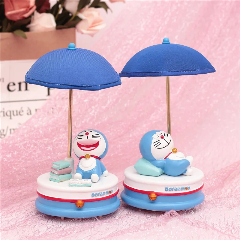 Doraemon музыка ночник смолы фигурки #2334 украшения дома игрушки коллекционная игрушка подарок на день рождения детей