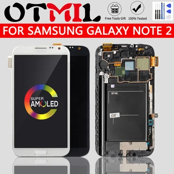 

Super AMOLED LCD Replacement For Samsung Galaxy Note2 Note 2 N7100 LCDs Screen Display With Frame Touch Digitizer Assembly Glass