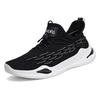

Outdoor Breathable Flying Weaving Running Shoes Men Fashion Air Mesh Sports Shoes Light Non-Slip Sneakers