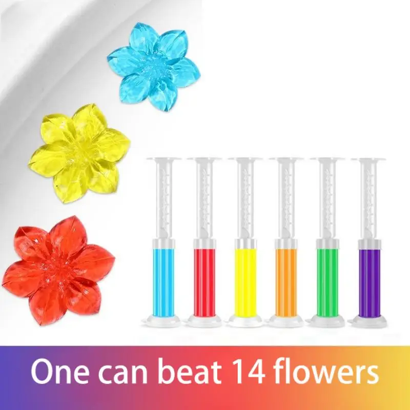 Toilet Clean Fresh Gel Flower Shaped Toilet Cleaning Deodorize Stamp Automatic 