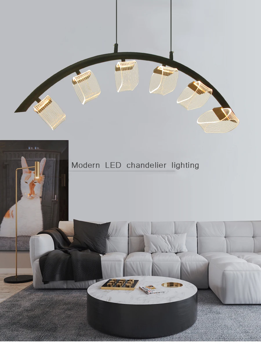 AC85-265V 48 Вт Современные подвесные светильники для гостиной, столовой, круглые кольца, акриловый Железный корпус, светодиодный потолочный светильник