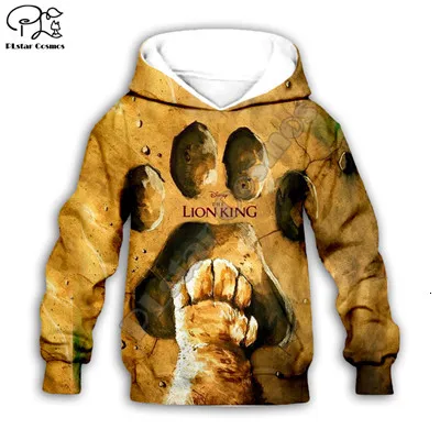 Beige Simba толстовка с капюшоном и 3D-принтом «Король Лев» для маленьких детей, толстовки на молнии стильная толстовка с длинными рукавами и рисунком для мальчиков и девочек-25 - Цвет: Beige