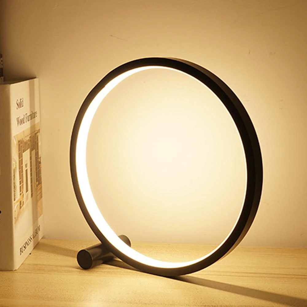 Modern LED table lamp round shape designer lamp bedside lamp table floor lamp Nightlight bedside table lamp black white black Retro