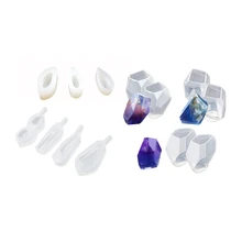 13 Pcs Transparent White Silicone Molds Diy Resin Jewelry Making, Pendant & Irregular Facet