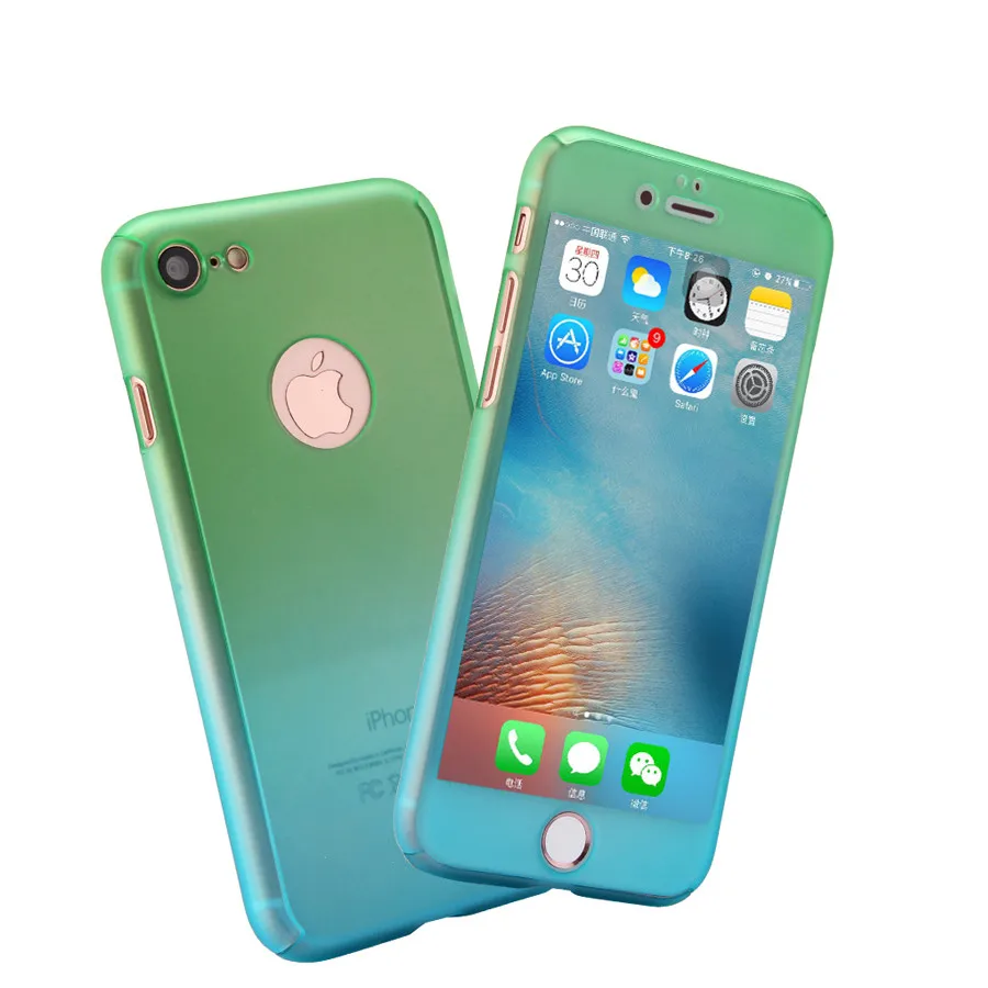 360 полная защита чехол для телефона для iPhone 6 6s 7 8 Plus закаленное стекло чехол для iPhone 11 Pro XS Max X XR противоударный чехол - Цвет: a7